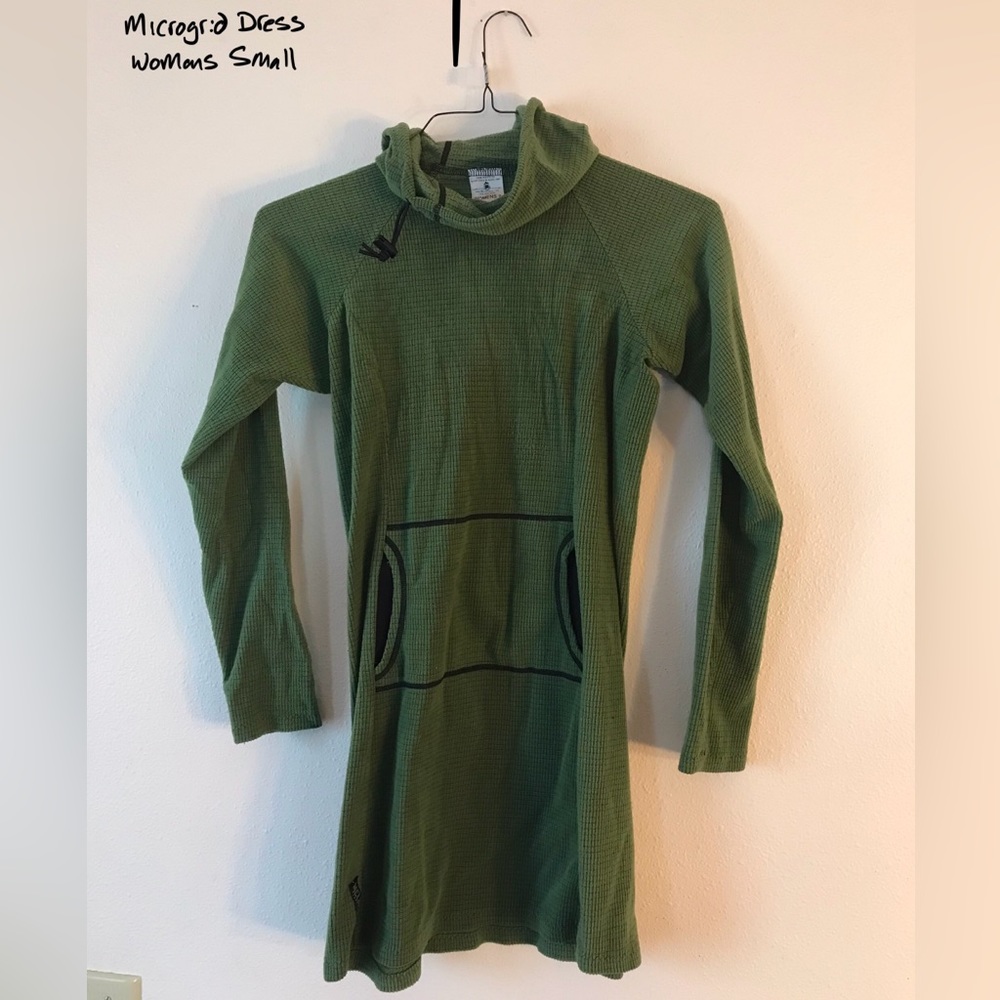 Melanzana Women’s Small Green Micro Grid Dress